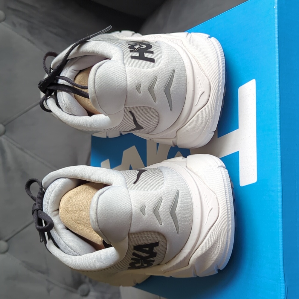 Hoka Gray and Orange Athletic Sneakers - Picture 4 of 7